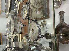 Ancient silverware displayed at the National Archaeological Museum of Naples