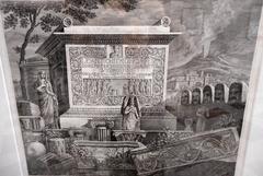 Etching Le antichità di Pompei by Luigi Rossini Rome 1831 exhibited at Archaeological Museum of Naples