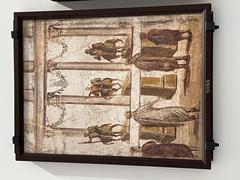 Ancient fresco from the National Archaeological Museum of Naples depicting historical or mythological scenes