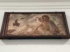 Ancient Roman fresco depicting mythological scene at National Archaeological Museum of Naples