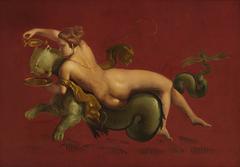Painting of Nereid on a sea leopard by Christen Købke