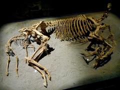 Skeleton reconstruction of a headless horse and two dogs sacrificed in 6th century AD in Povegliano Veronese, Italy