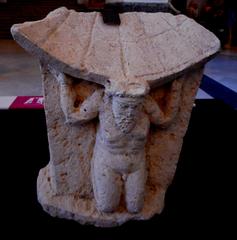 Ancient Roman sundial with Telamon figure from Pompeii, before 79 AD