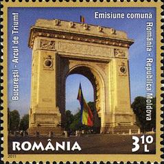 Collection of Romanian postage stamps from 2011 featuring historical and cultural themes