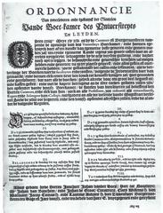 1595 ordinance document for the keys of Leiden University Library