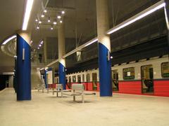 Marymont metro station entrance with staircase and railing