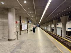 Warsaw metro station Wawrzyszew platform with modern metro train