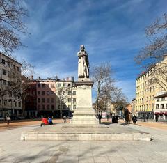 Statue of Jacquard in Lyon Croix-Rousse photographed in March 2023