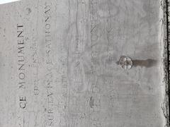 Statue of Joseph Marie Jacquard in Lyon with inscription on the back side