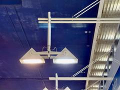 Modern lamp at Centrum metro station in Warsaw