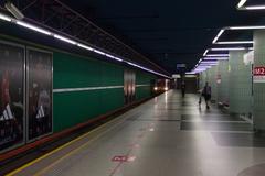 Świętokrzyska metro station entrance in Warsaw Poland