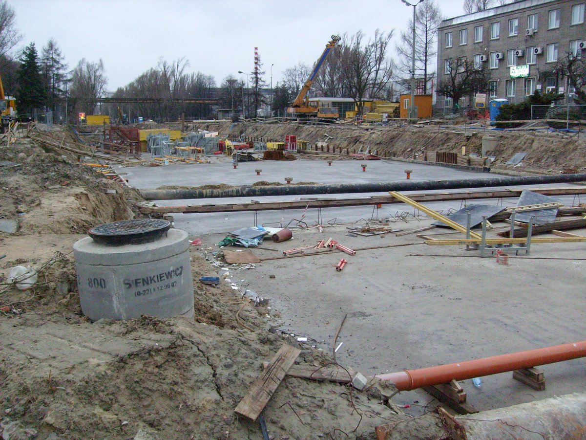 Młociny Metro Station under construction in Warsaw
