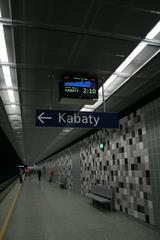 LCD display showing time to next train departure at Kabaty direction platform