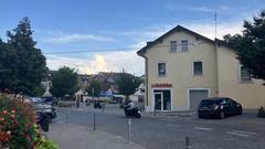 Scenic view of Versoix-Bourg village with traditional European houses and lush greenery