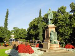 Statue of Johan Ludvig Runeberg in Esplanadi park, Helsinki, Finland