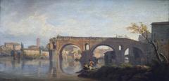 Old broken bridge Le Ponte Rotto in Rome painted by Claude-Joseph Vernet