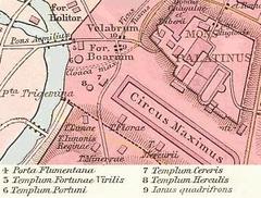 Antique map of the Roman Forum Boarium from 1886