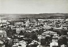 View to the west towards Park Kultury metro station with distant provision warehouses in Moscow 1867