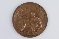 1882 commemorative medal of the rebuilding of Paris City Hall by Jules-Clément Chaplain
