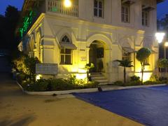Kochrab Ashram illuminated at night in Ahmedabad, India