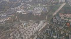 Aerial view of the former Kraków-Czyżyny airport in 2020