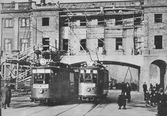 Plac Krasińskich square in Warsaw with a passage through Bonifraterska Street