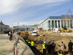 Archaeological works during the reconstruction of Krasiński Square in Warsaw