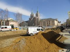 Construction work on Plac Krasińskich in Warsaw