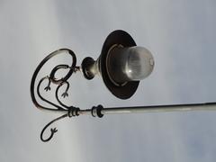 Old lantern on the under-construction Plac Krasińskich in Warsaw before replacement