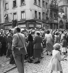 Dutch Royal Couple visiting Luxembourg in 1951 black and white photo