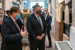 Secretary of State Michael R. Pompeo attending Yom Kippur Commemoration at Jewish Museum Thessaloniki Greece September 28 2020