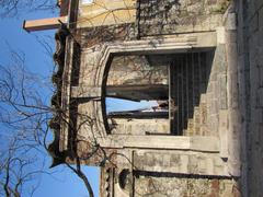 Former house portal incorporated into southern wall of the Križanke complex in Ljubljana