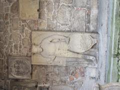 Ancient artifact displayed in Križanke lapidarium
