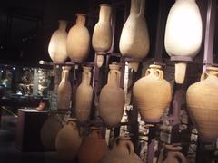 Roman jars displayed in the Roman museum of Nyon