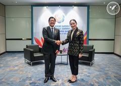 Philippine President Bongbong Marcos meeting Thai Prime Minister Paetongtarn Shinawatra at 46th ASEAN Summit Kuala Lumpur 2025