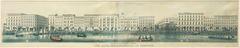 Historic colored steel engraving of the old Jungfernstieg in Hamburg