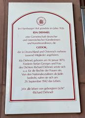 Commemorative plaque honoring Ida Dehmel