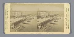Historic stereoscopic view of Jungfernstieg quay in Hamburg from 1876