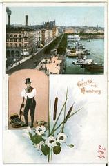 Historic view of Hamburg city in 1898