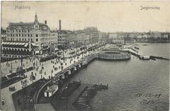 Historic view of Hamburg Jungfernstieg at the beginning of the 20th century