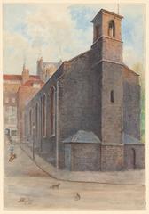 Watercolor and gouache painting of the Chapel Royal at Savoy, London, from 1902