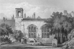 Engraving of the Savoy Chapel off the Strand in the 19th century