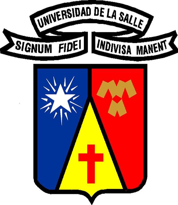 Logo of the University of la Salle in Bogota with motto Signum Fidei Indivisa Manent
