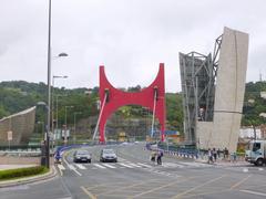 Starting point of the Puente de la Salve bridge at Alameda de Recalde in Bilbao