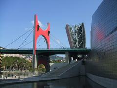Guggenheim Museum Bilbao and La Salve Bridge in Bilbao