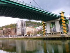 Puente de La Salve bridge in Bilbao over the Nervión River