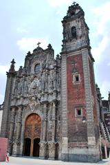 Facade of the La Santisima Church in historic downtown Mexico City