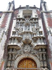Side portal of La Santisima Church in Mexico City