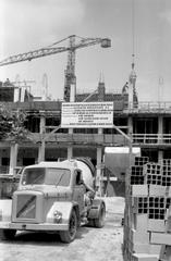 Construction site of clinical center in full progress 1967