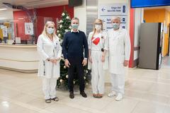 Prime Minister Dr. Robert Golob visiting the internal emergency care and urgent surgical department at UKC Ljubljana in 2024